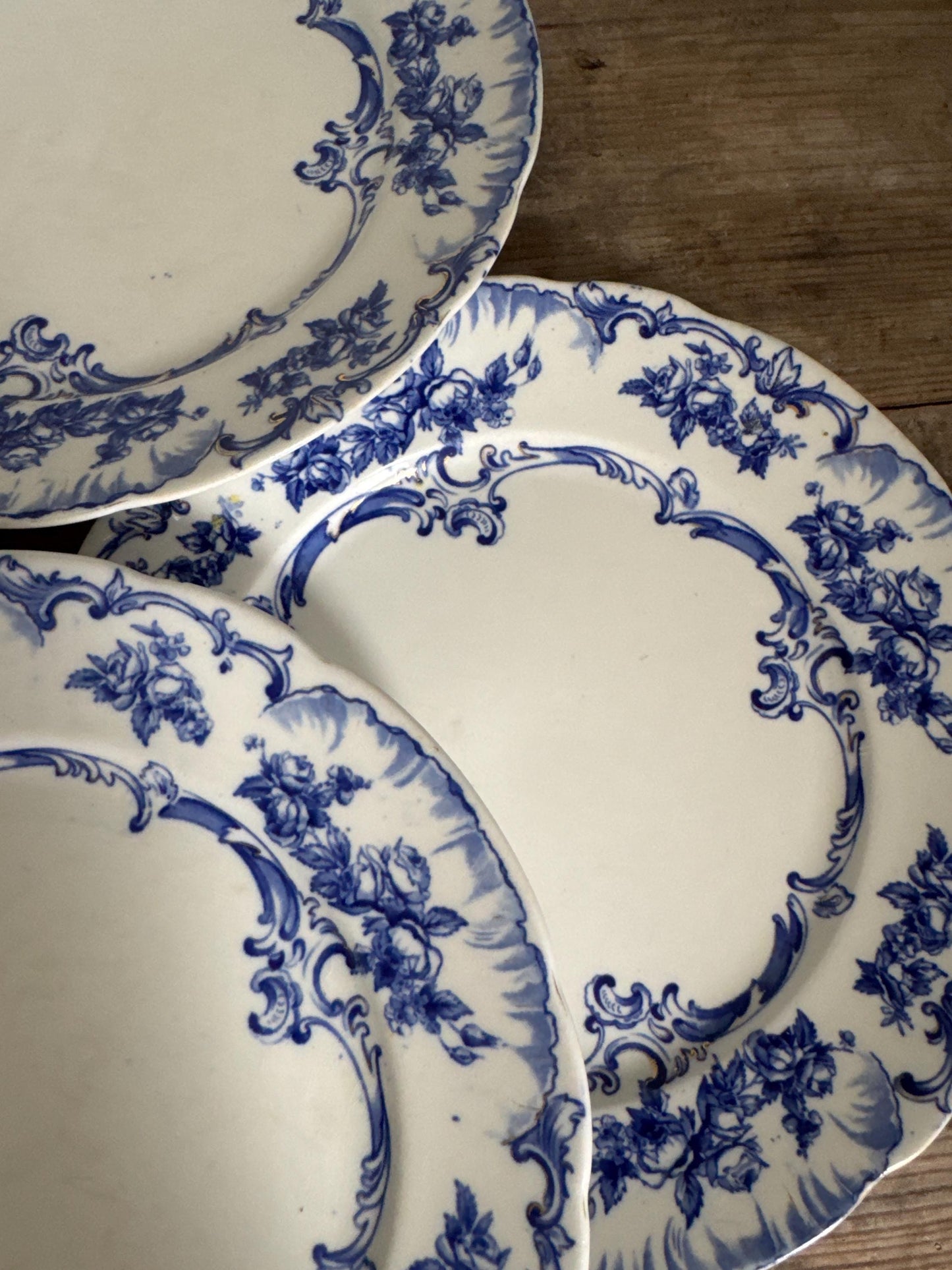 Lorraine by Ridgways Plate Lot of 4 Blue and White Ironstone