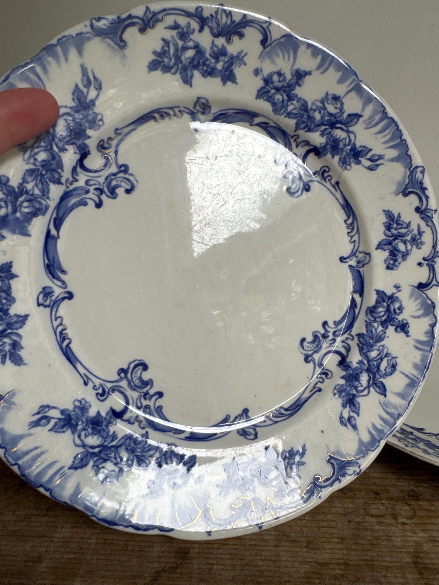 Lorraine by Ridgways Plate Lot of 4 Blue and White Ironstone