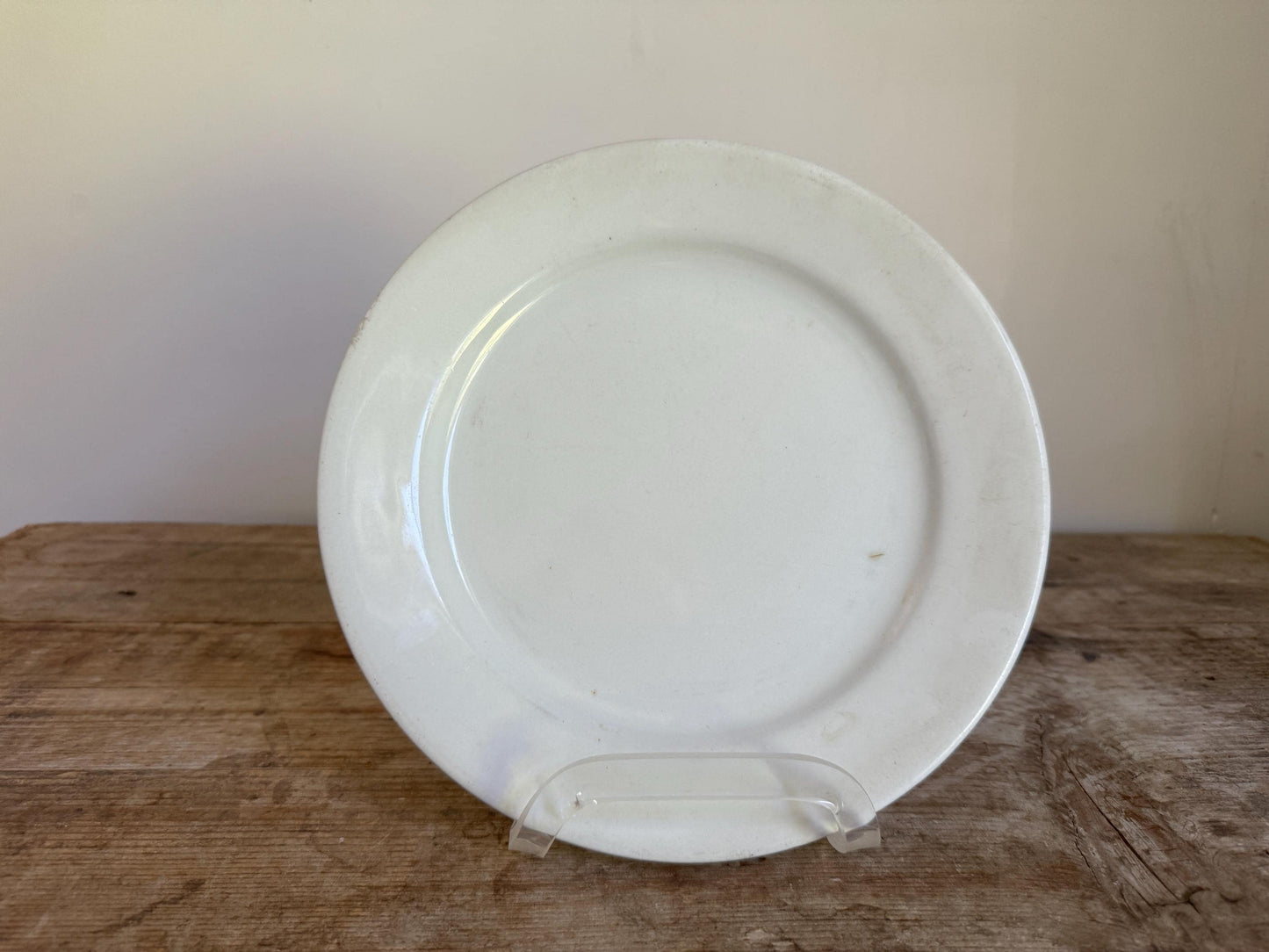 Antique Henry Alcock Imperial Ironstone White Ironstone Crazing Chunky Plate Dinner Serving Piece Ironstone