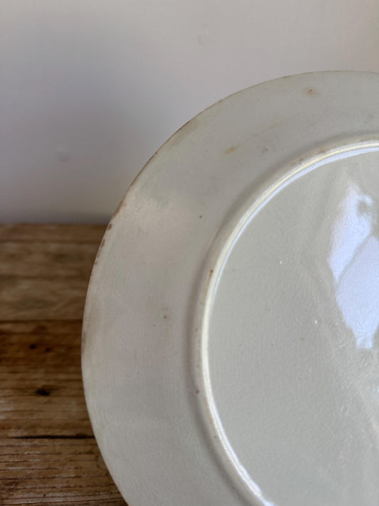 Antique Mellor Taylor Co. Ironstone White Ironstone Crazing 10" Chunky Plate Dinner Serving Piece