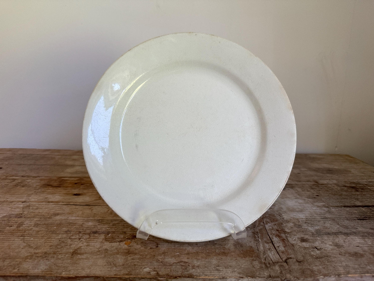 Antique Mellor Taylor Co. Ironstone White Ironstone Crazing 10" Chunky Plate Dinner Serving Piece