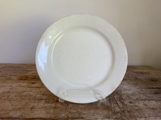 Antique Mellor Taylor Co. Ironstone White Ironstone Crazing 10" Chunky Plate Dinner Serving Piece