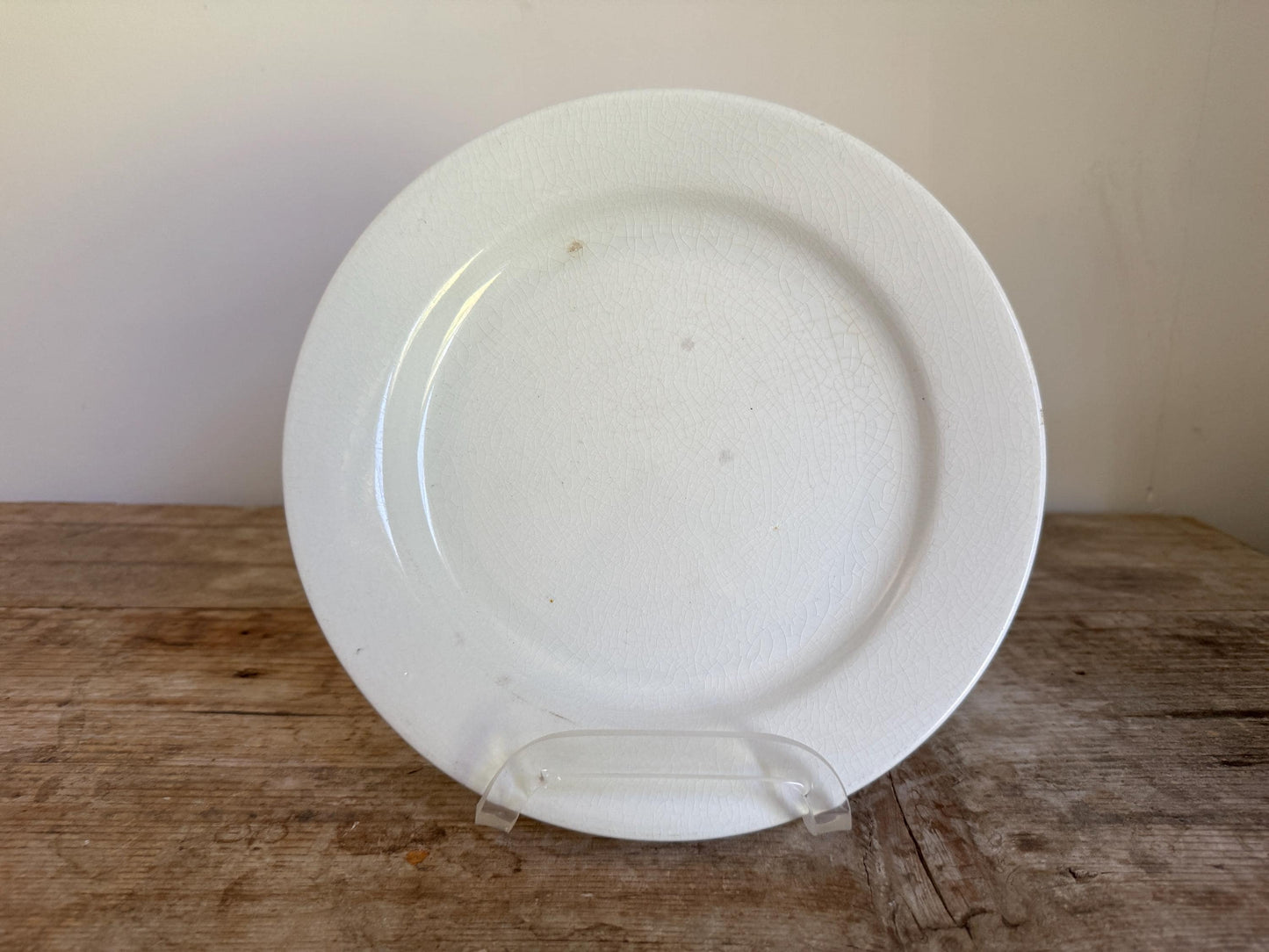 Antique Imperial Cockson & Seddon Ironstone White Ironstone Crazing Chunky Plate