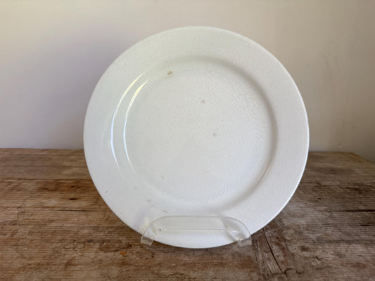 Antique Imperial Cockson & Seddon Ironstone White Ironstone Crazing Chunky Plate