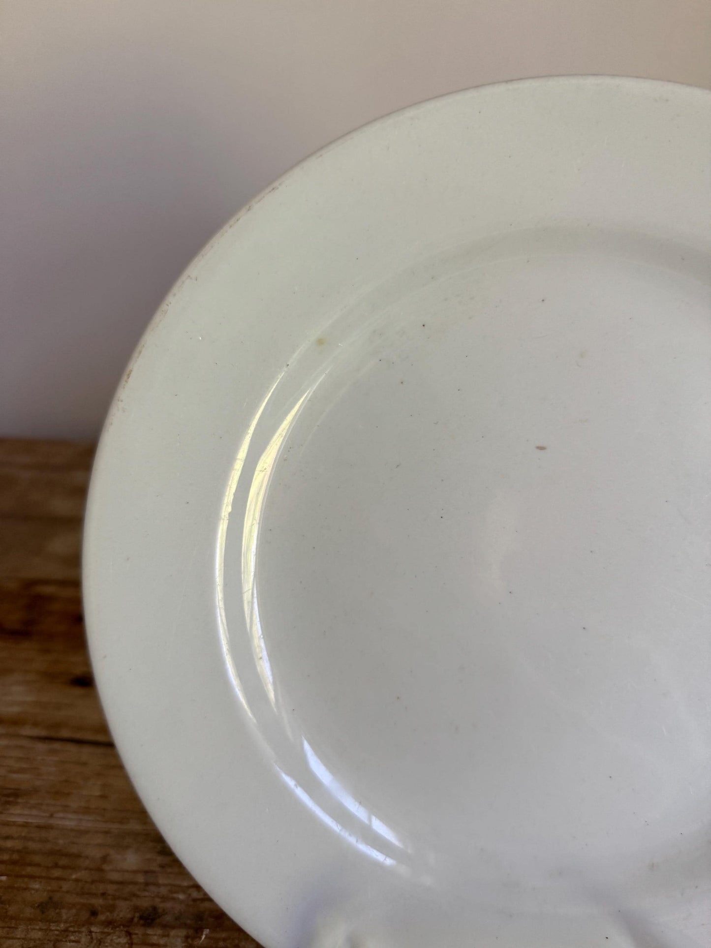 Antique J&G Meakin Hanley Ironstone White Ironstone Crazing 10" Chunky Plate Dinner Serving Piece