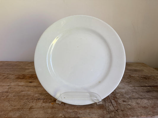 Antique J&G Meakin Hanley Ironstone White Ironstone Crazing 10" Chunky Plate Dinner Serving Piece