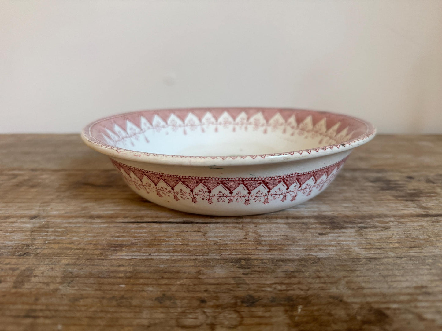 Antique T. Mayer Longport Canova Pink Green Transferware Bowl