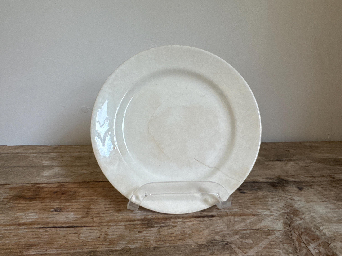 Antique Thomas Furnival Ironstone White Ironstone Crazing Chunky Plate Dinner Lunch Serving Piece