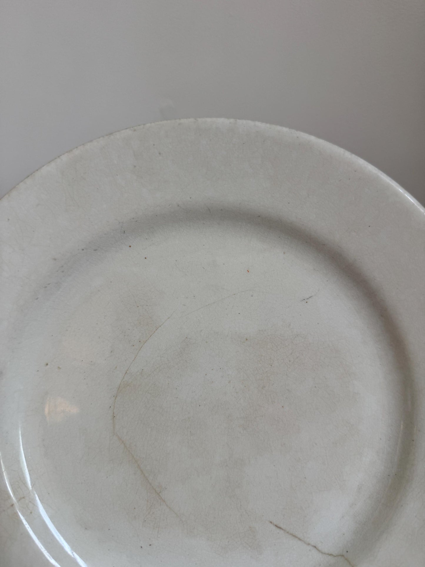 Antique Thomas Furnival Ironstone White Ironstone Crazing Chunky Plate Dinner Lunch Serving Piece