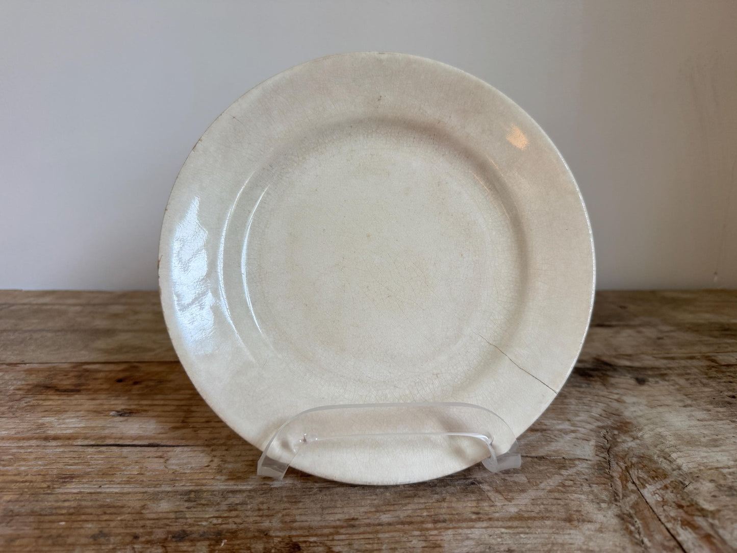 Antique Thomas Furnival Ironstone White Ironstone Crazing Chunky Plate Dinner Lunch Serving Piece
