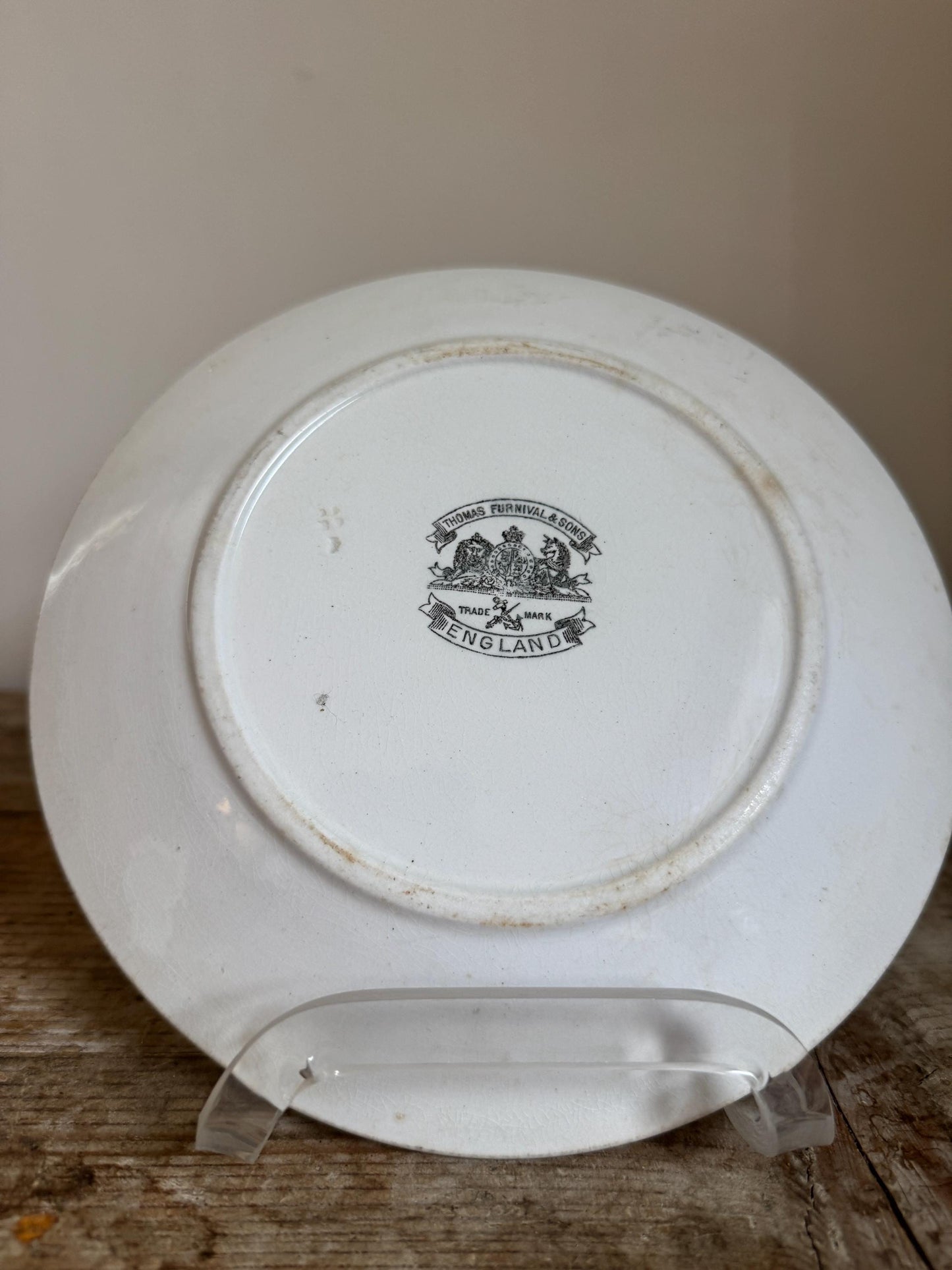 Antique Thomas Furnival Ironstone White Ironstone Crazing Chunky Plate Dinner Lunch Serving Piece