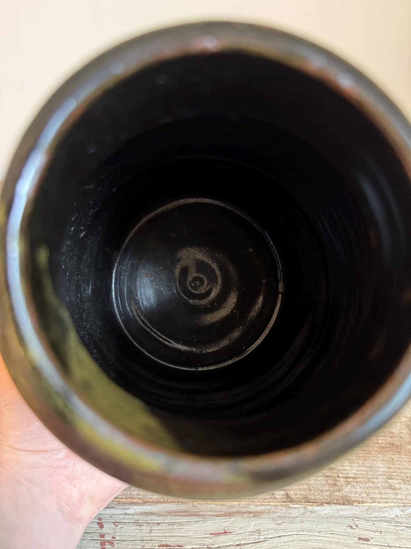 Natural Brown Studio Taper Top Pottery Natural Earth Tone Vase 6.5