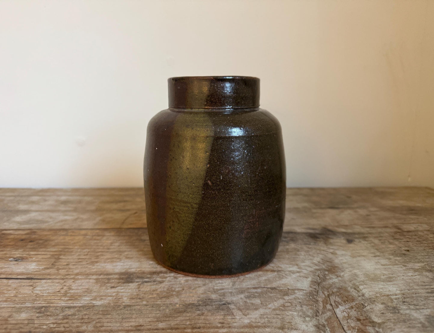 Natural Brown Studio Taper Top Pottery Natural Earth Tone Vase 6.5