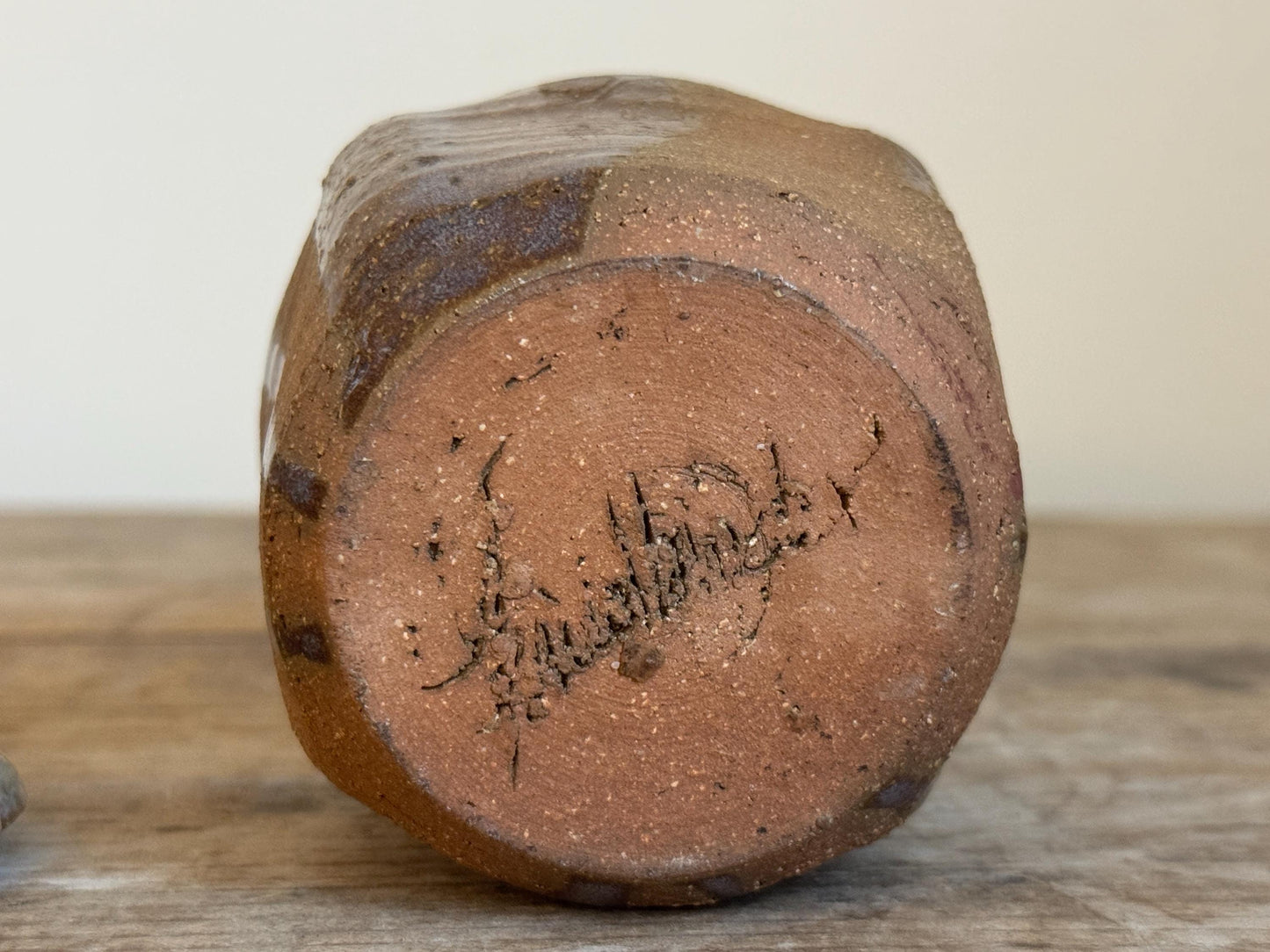 Vintage Lidded Brown Container Vessel Studio Top Pottery Natural Earth Tone