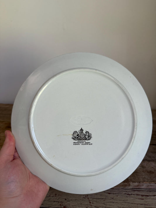 Antique Henry Alcock Imperial Ironstone White Ironstone Crazing Chunky Plate Dinner Serving Piece Ironstone