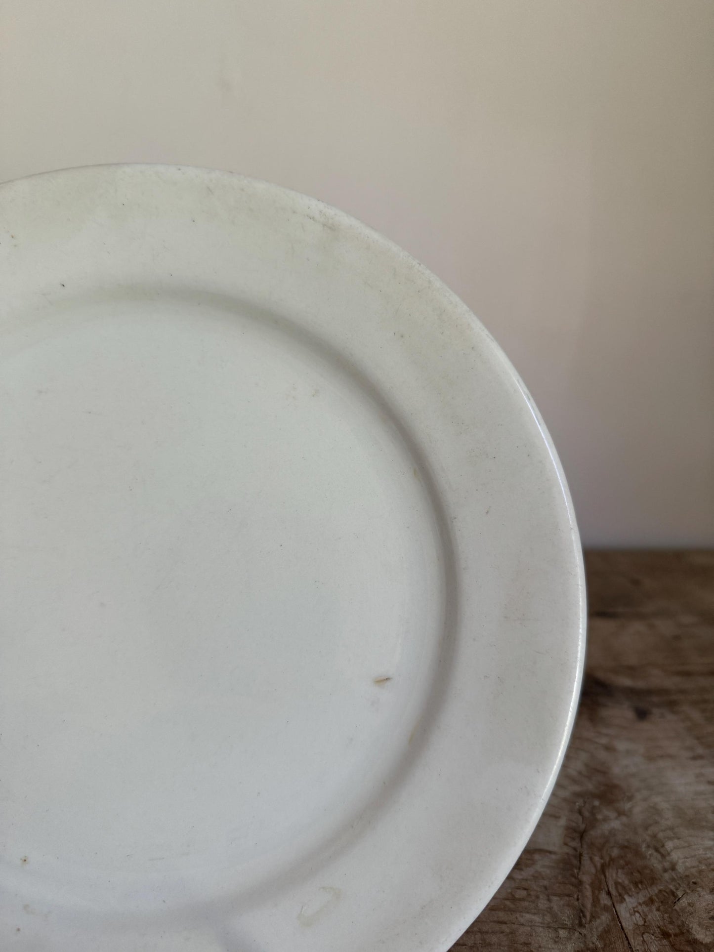 Antique Henry Alcock Imperial Ironstone White Ironstone Crazing Chunky Plate Dinner Serving Piece Ironstone