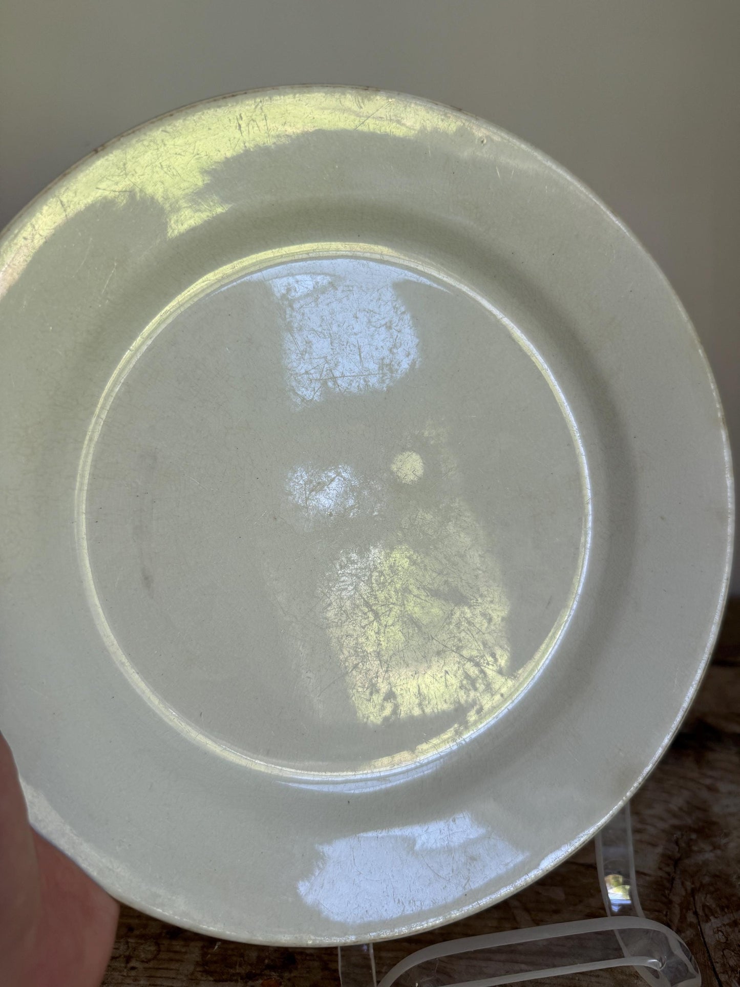 Antique Mellor Taylor Co. Ironstone White Ironstone Crazing 10" Chunky Plate Dinner Serving Piece
