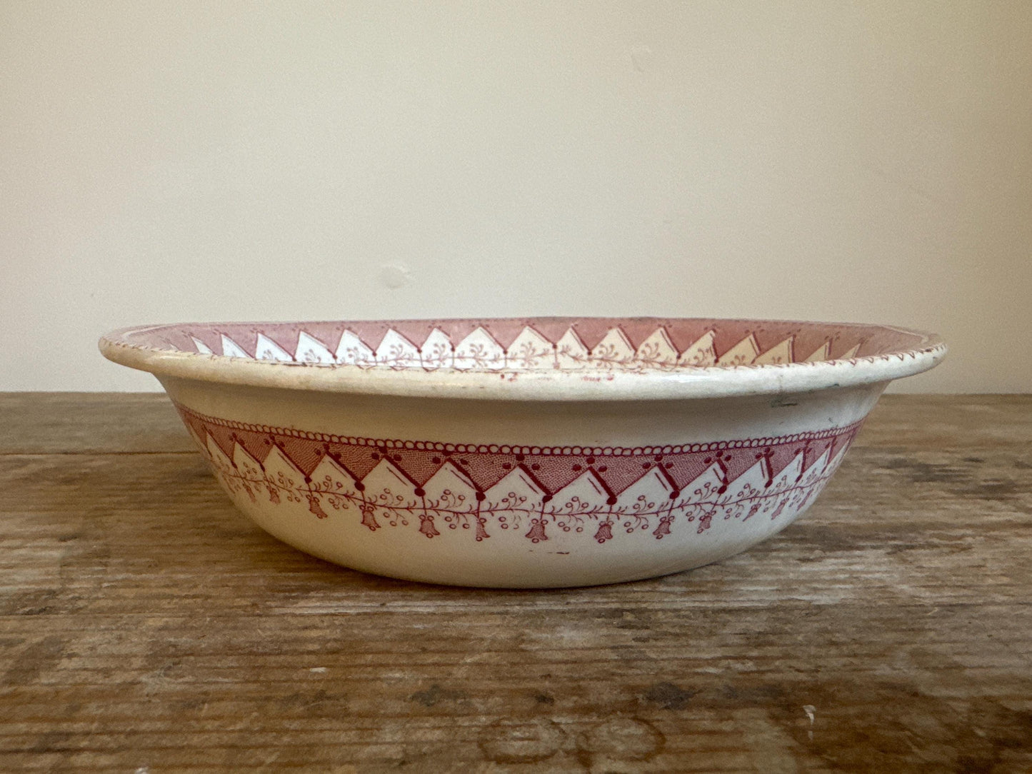 Antique T. Mayer Longport Canova Pink Green Transferware Bowl