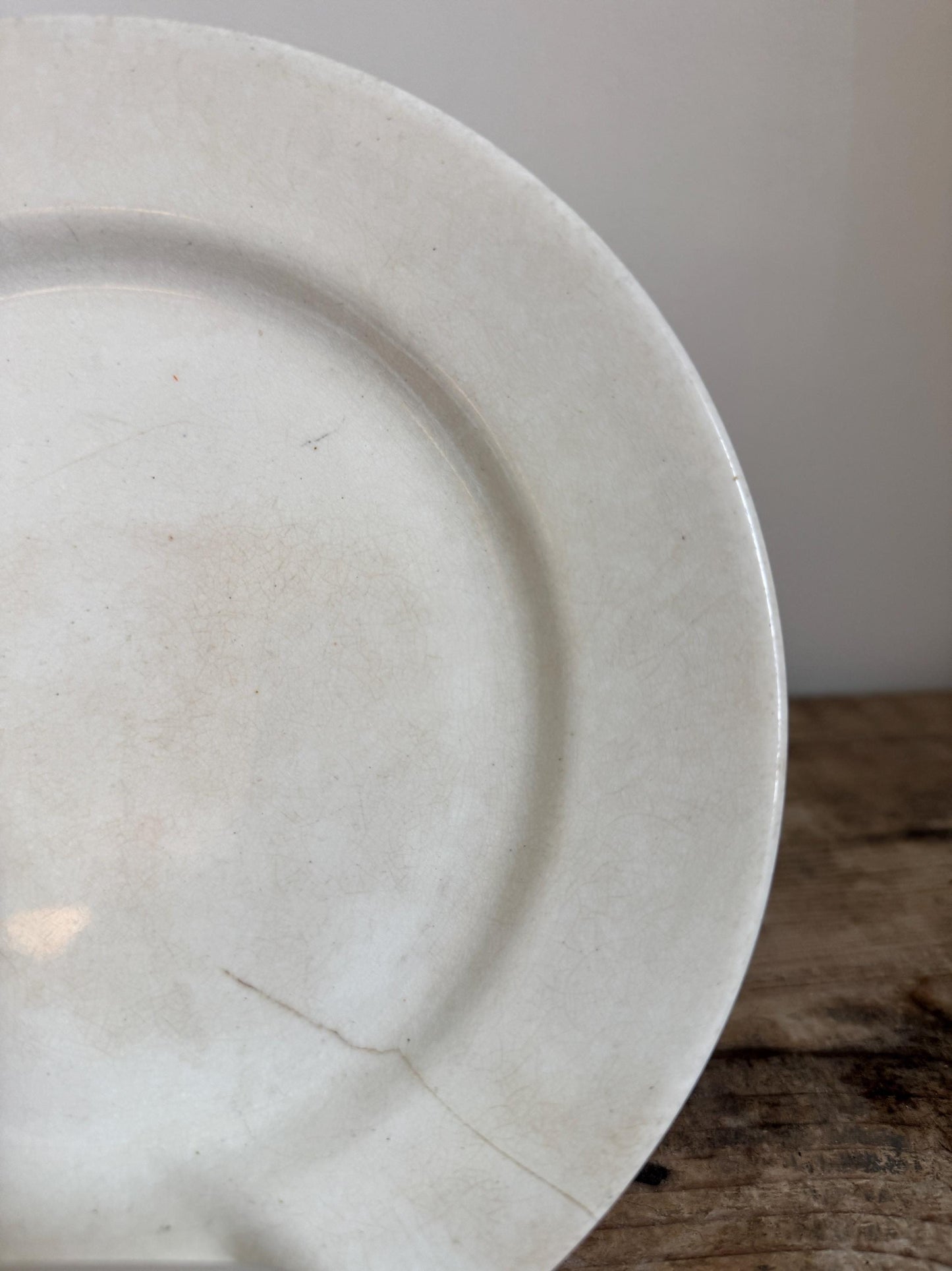 Antique Thomas Furnival Ironstone White Ironstone Crazing Chunky Plate Dinner Lunch Serving Piece