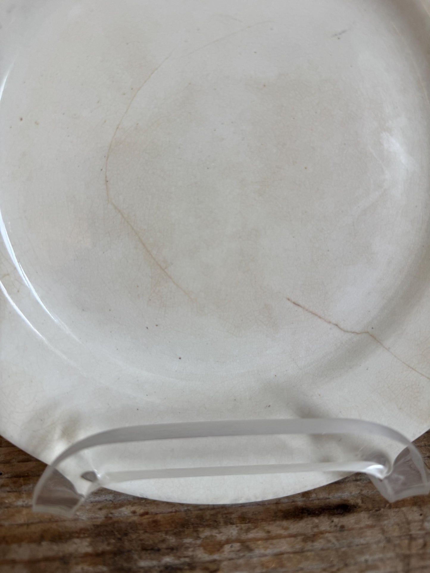Antique Thomas Furnival Ironstone White Ironstone Crazing Chunky Plate Dinner Lunch Serving Piece