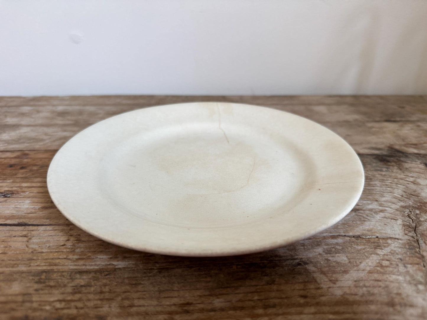 Antique Thomas Furnival Ironstone White Ironstone Crazing Chunky Plate Dinner Lunch Serving Piece