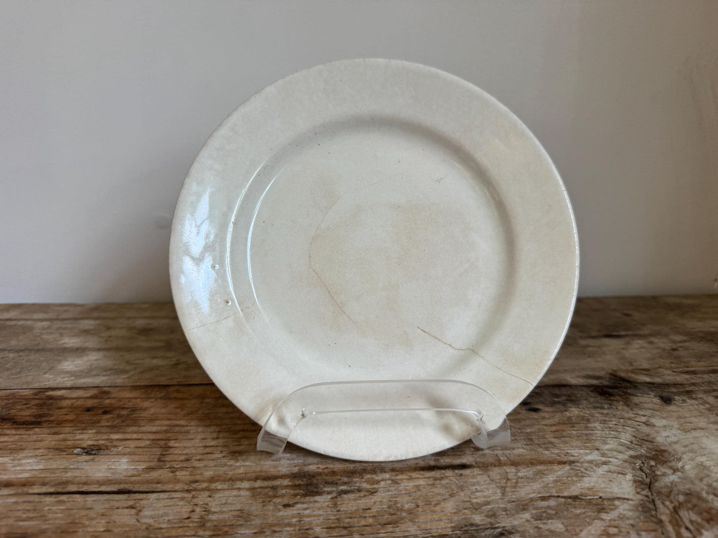 Antique Thomas Furnival Ironstone White Ironstone Crazing Chunky Plate Dinner Lunch Serving Piece