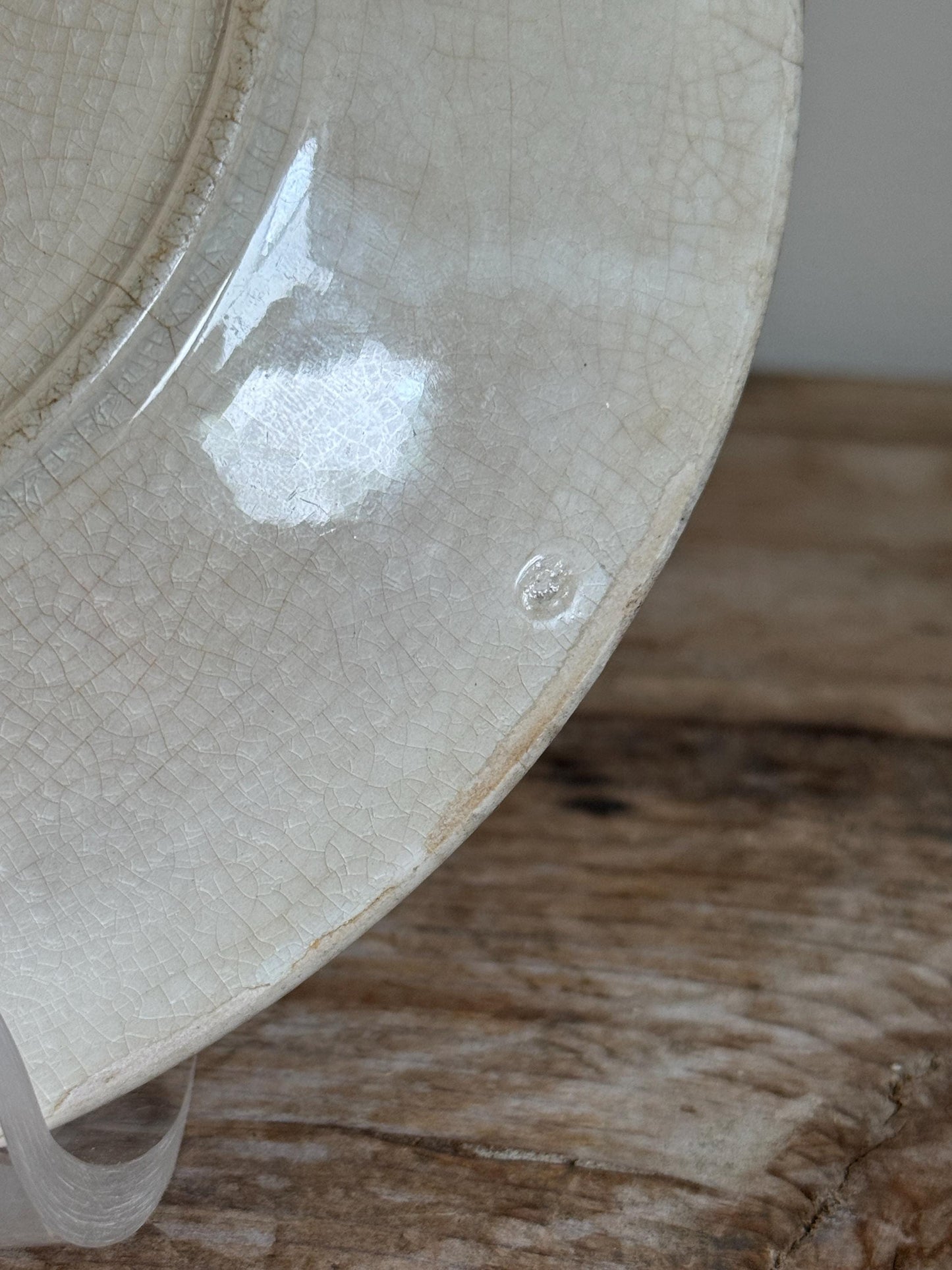 Antique Thomas Furnival Ironstone White Ironstone Crazing Chunky Plate Dinner Lunch Serving Piece