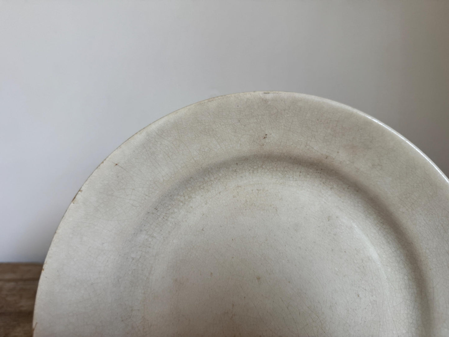 Antique Thomas Furnival Ironstone White Ironstone Crazing Chunky Plate Dinner Lunch Serving Piece