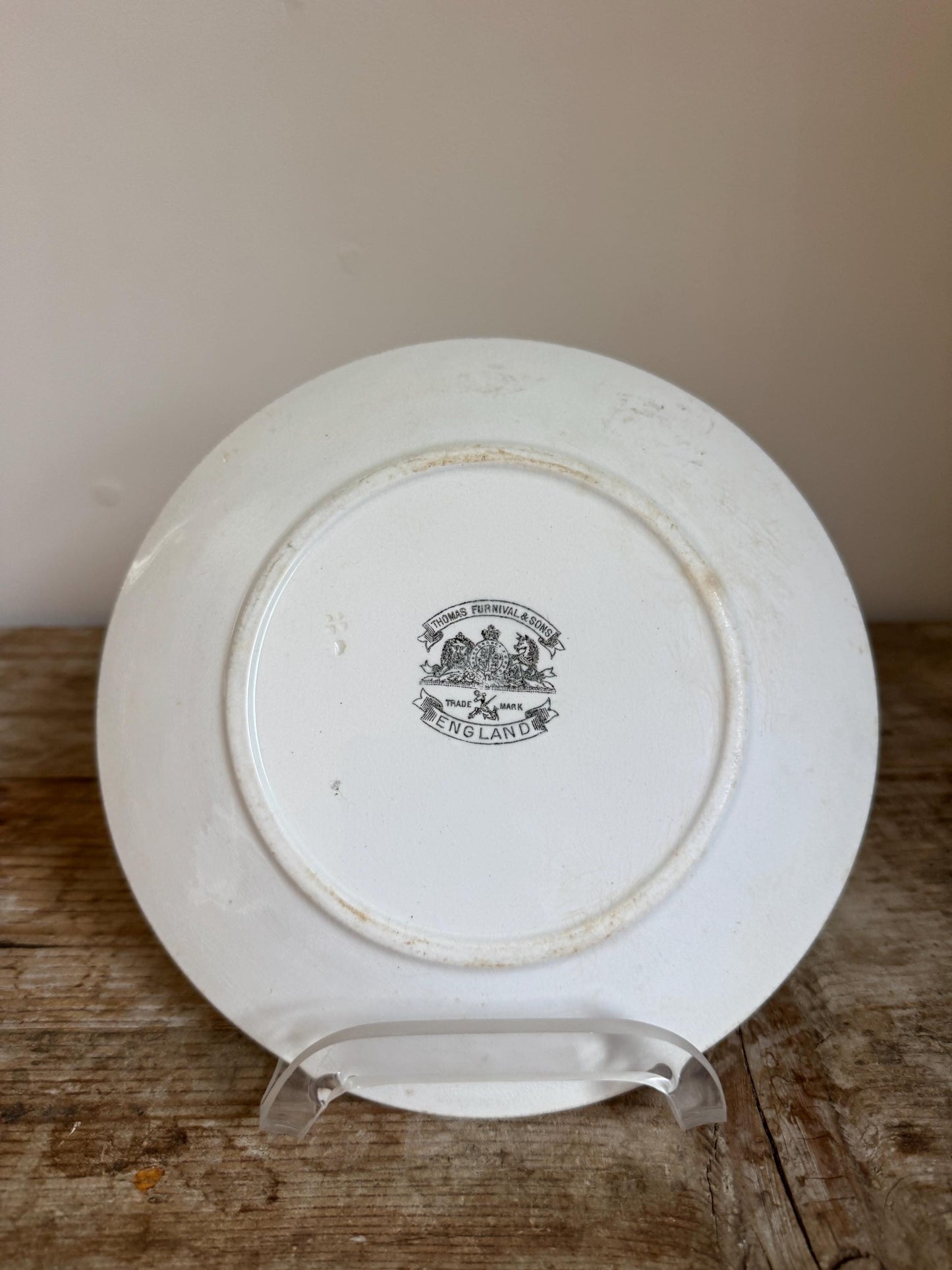 Antique Thomas Furnival Ironstone White Ironstone Crazing Chunky Plate Dinner Lunch Serving Piece