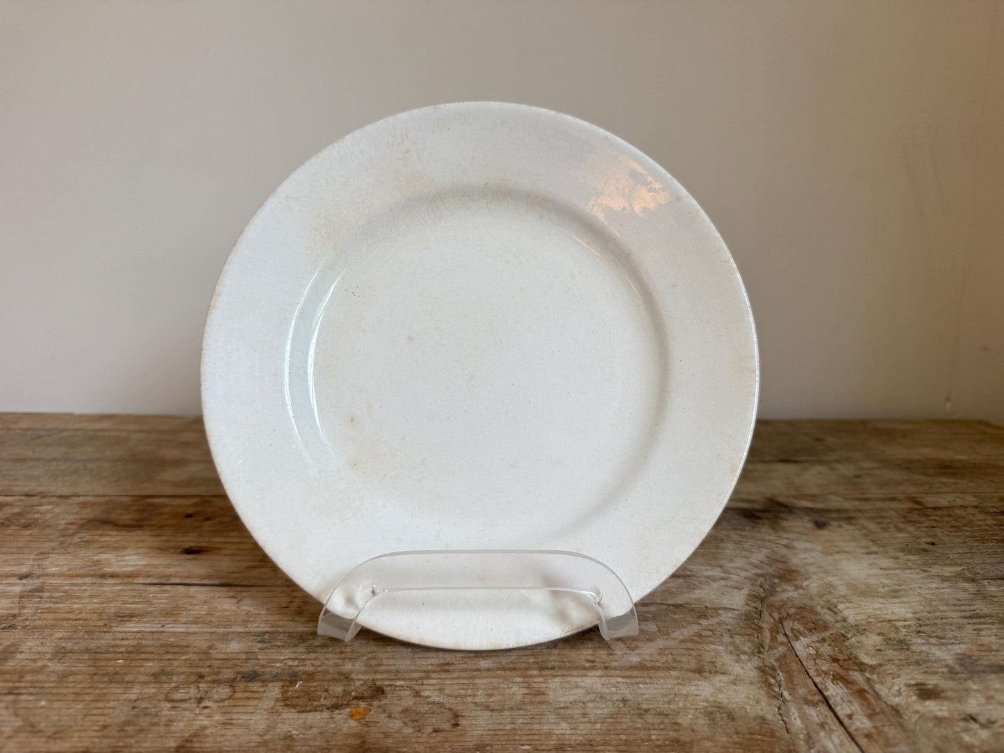 Antique Thomas Furnival Ironstone White Ironstone Crazing Chunky Plate Dinner Lunch Serving Piece