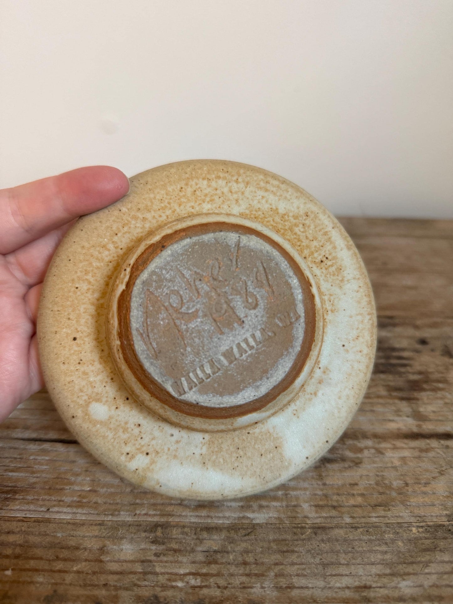 Vintage Neher Pottery Tealight Candle Holder Brown Natural Earthenware 1989