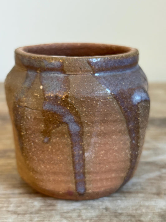 Vintage Lidded Brown Container Vessel Studio Top Pottery Natural Earth Tone