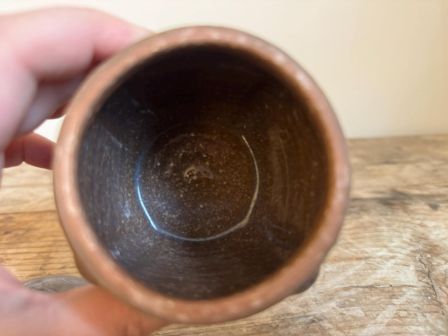 Vintage Lidded Brown Container Vessel Studio Top Pottery Natural Earth Tone
