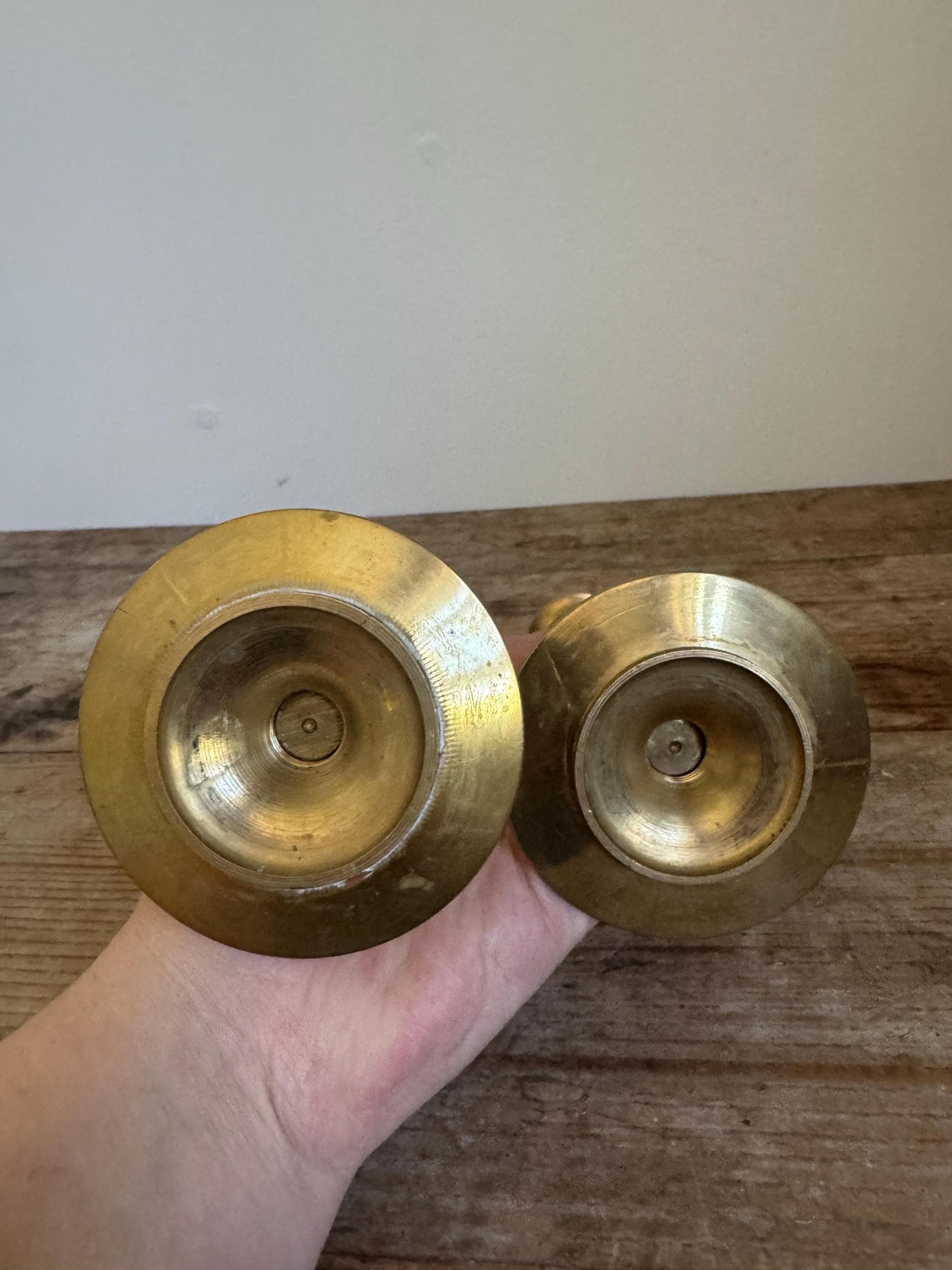 Vintage Brass Candle Stick Holders Tapers 7 inch Set of 2
