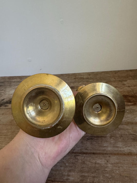Vintage Brass Candle Stick Holders Tapers 7 inch Set of 2