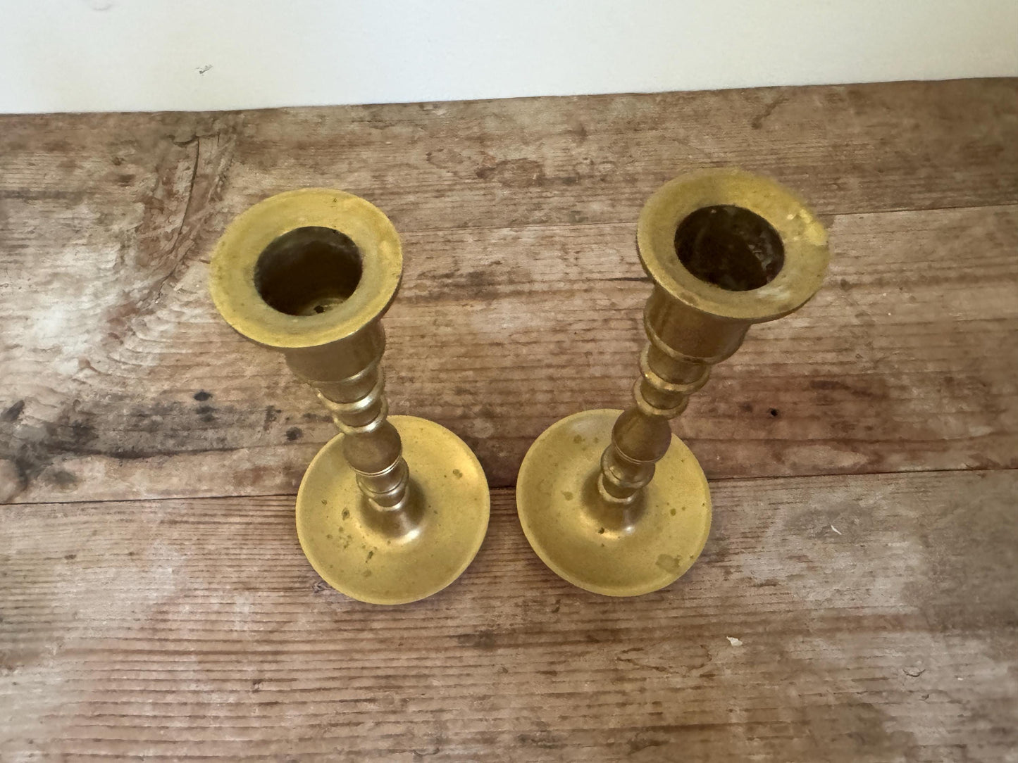 Vintage Brass Candle Stick Holders Tapers 7 inch Set of 2
