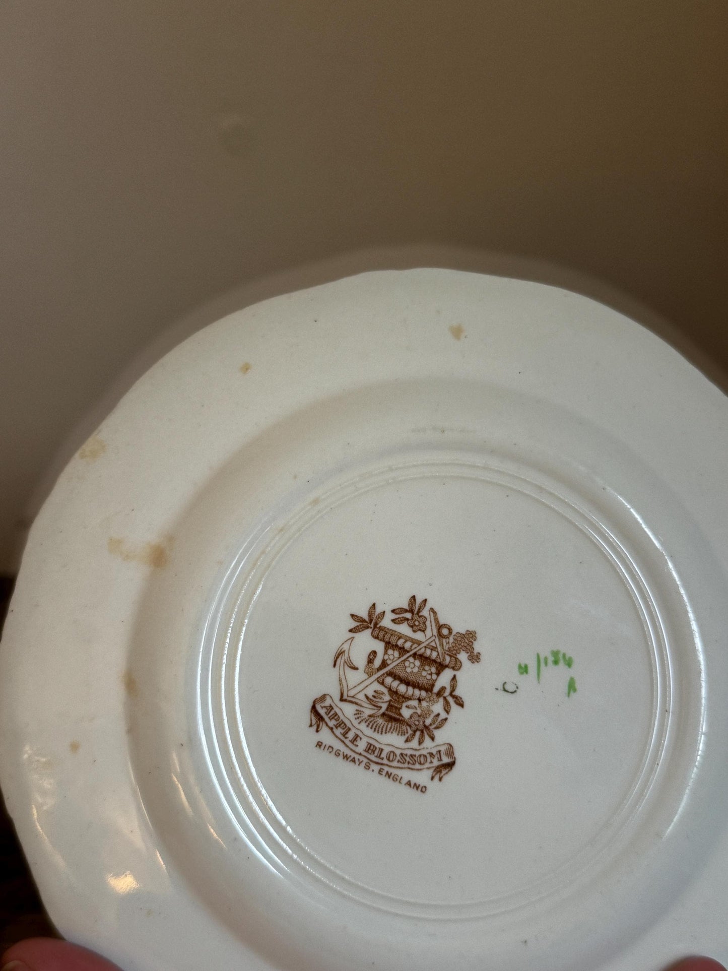 Ridgway Apple Blossom 7" Dessert Pie Plate Floral Brown
