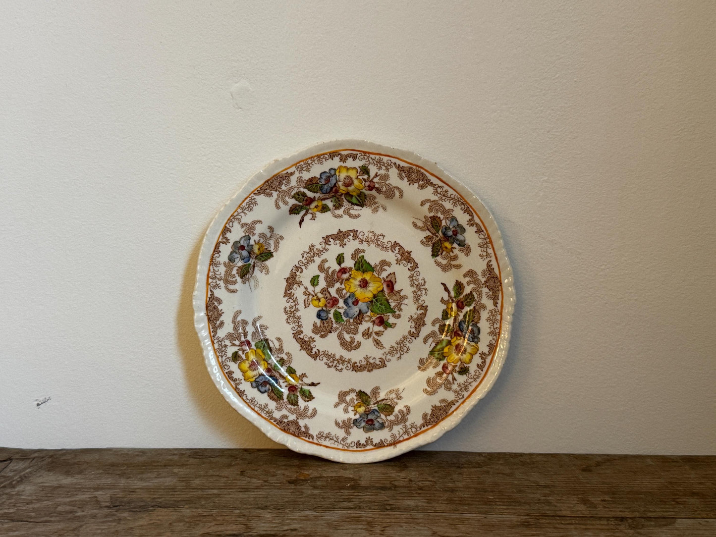 Ridgway Apple Blossom 7" Dessert Pie Plate Floral Brown