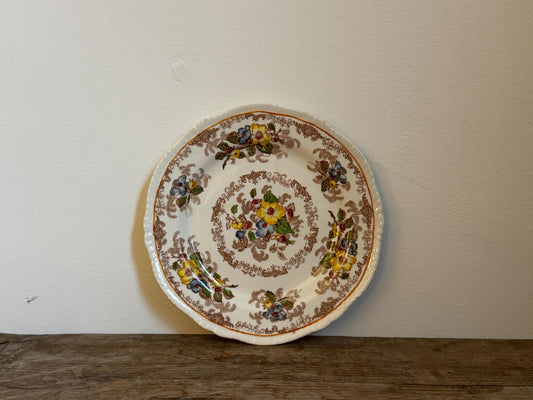 Ridgway Apple Blossom 7" Dessert Pie Plate Floral Brown