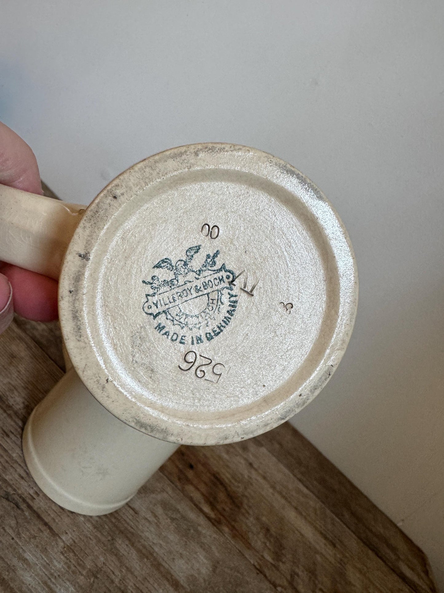 Villeroy & Boch Mettlach Beer Mugs Set of 2 Antique German Stoneware 1900 Form 1526 Tavern Ware