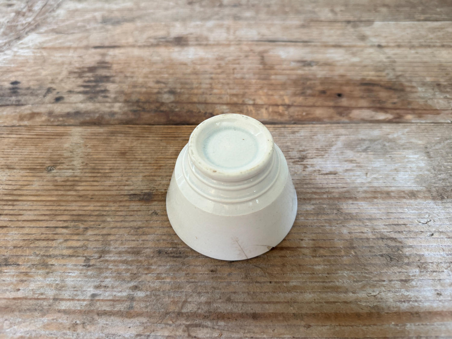 Antique Handleless Coffee Cup Custard Footed Cup White Teacup