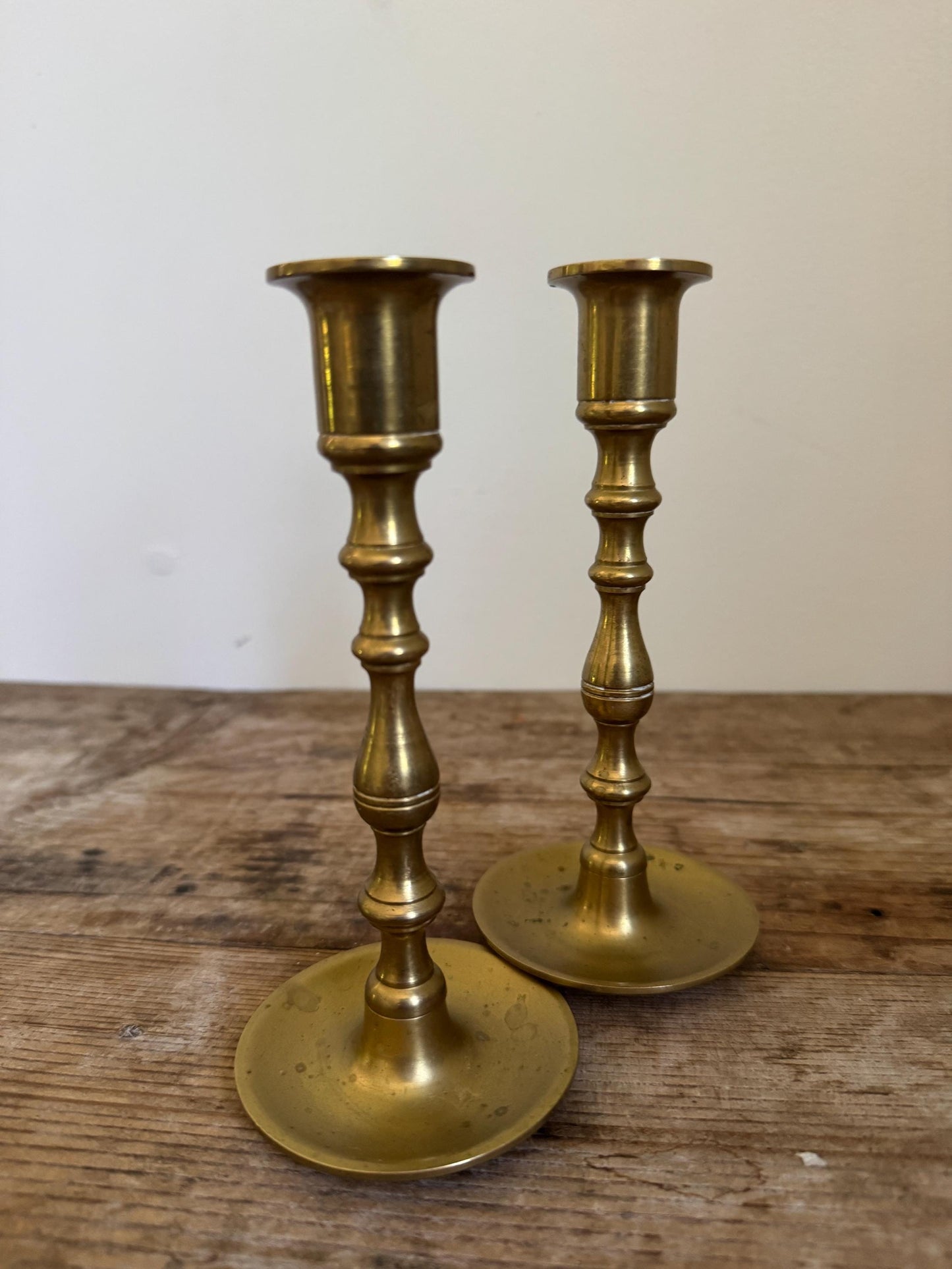 Vintage Brass Candle Stick Holders Tapers 7 inch Set of 2
