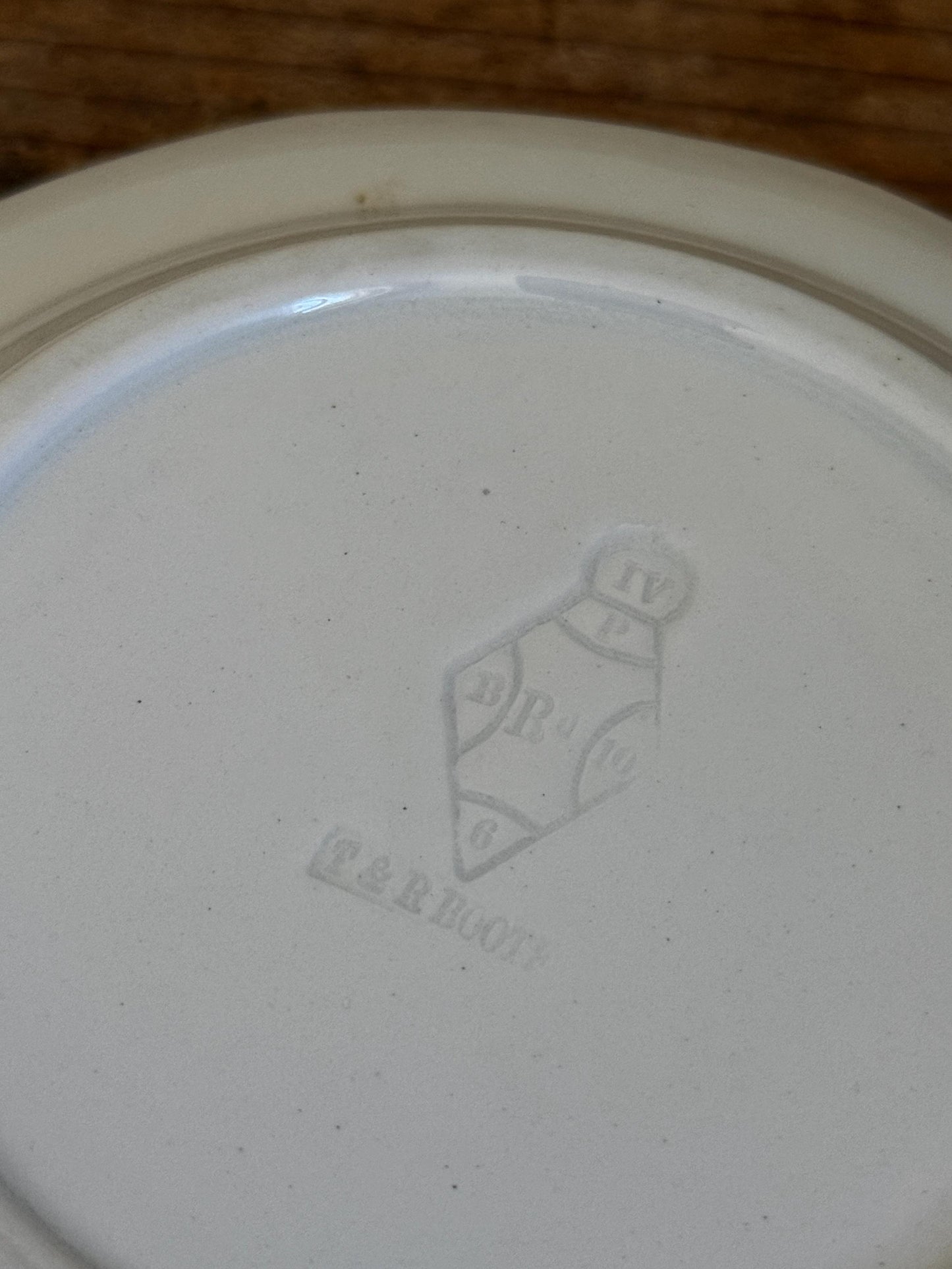 Antique T&R Boote Ironstone Bread Plate Burslem England c.1851 Registration Diamond Dessert