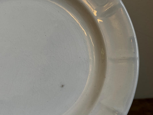 Antique J&G Meakin Set of 4 Ironstone White Ironstone Crazing 9.25 Chunky Plate Dinner Serving Piece