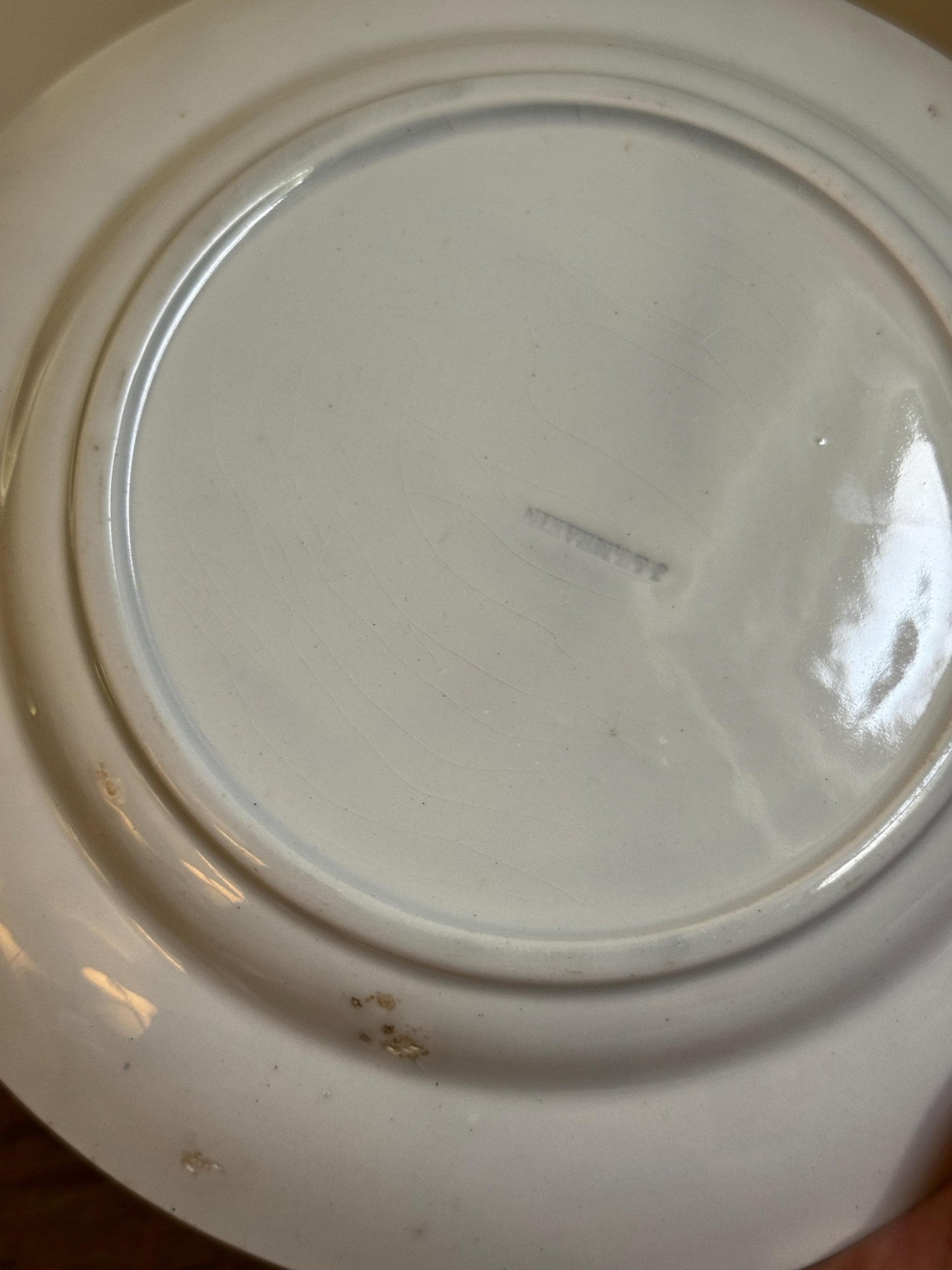 Antique J&G Meakin Set of 4 Ironstone White Ironstone Crazing 9.25 Chunky Plate Dinner Serving Piece