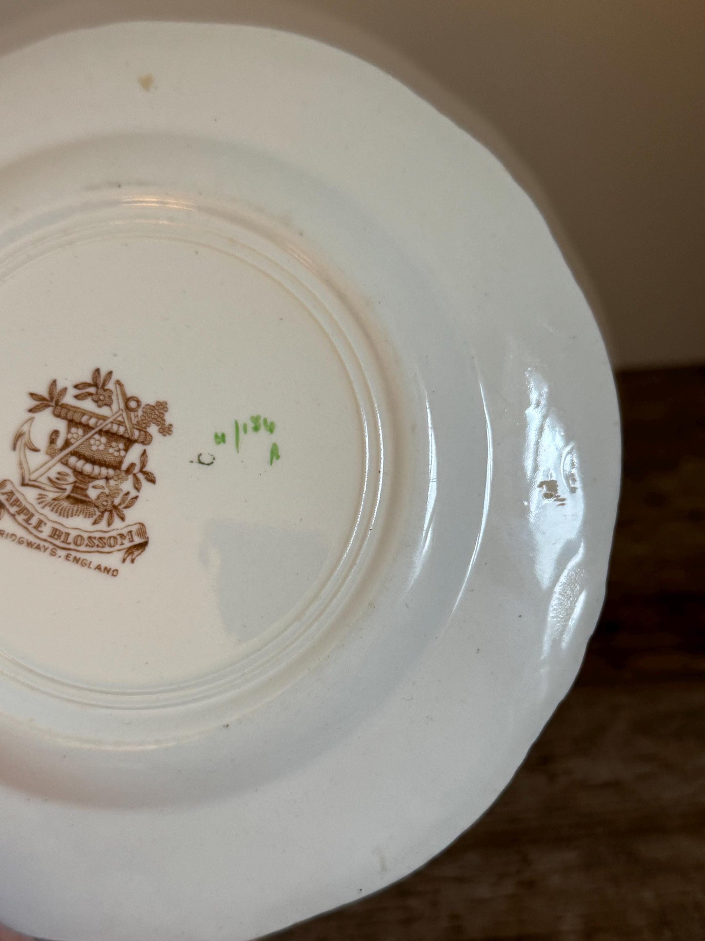 Ridgway Apple Blossom 7" Dessert Pie Plate Floral Brown