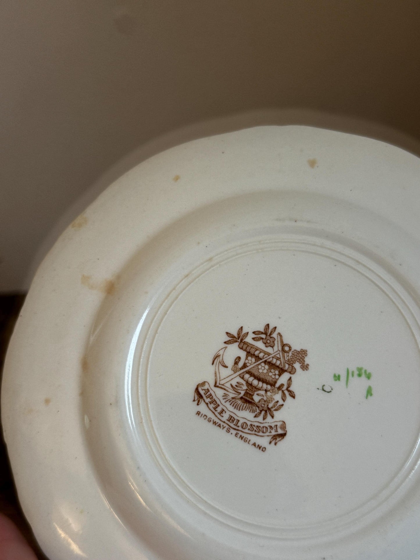 Ridgway Apple Blossom 7" Dessert Pie Plate Floral Brown