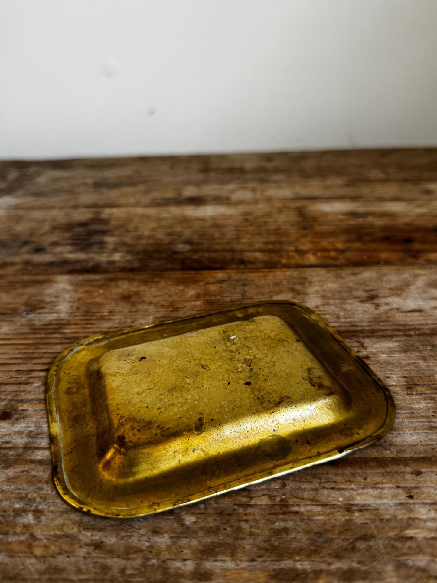 Vintage Engraved Brass Tray Middle Eastern Islamic Cairoware Trinket Dish Small Vide Poche
