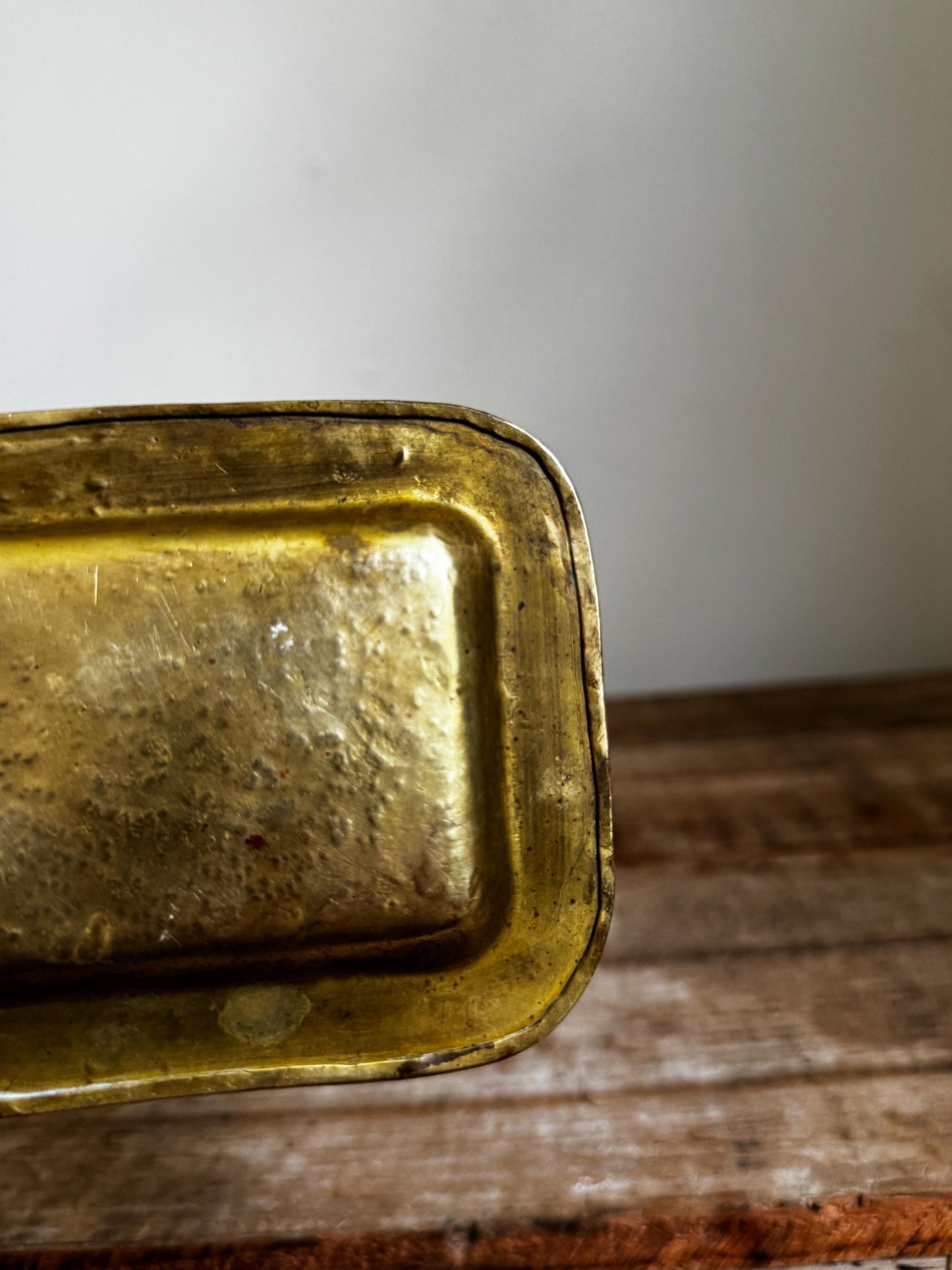 Vintage Engraved Brass Tray Middle Eastern Islamic Cairoware Trinket Dish Small Vide Poche