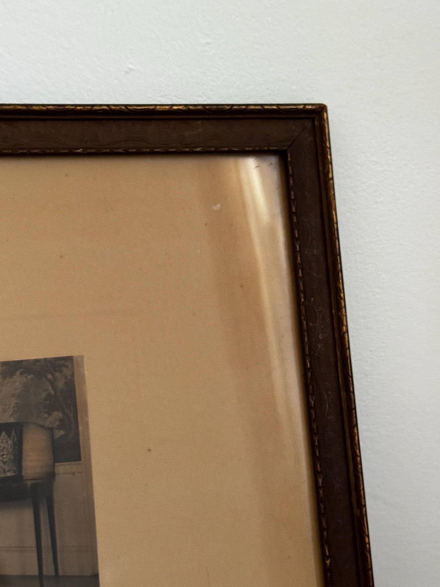 Antique Framed Walter Nutting A Newmarket Belle Framed Photograph Sepia Colonial Interior Scene Pencil Signed